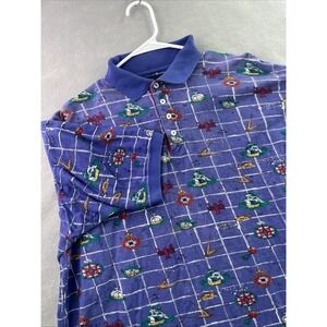 DB Classic Polo Shirt Beach Sailing Short Sleeve Oversized Sz L Nautica Vintage